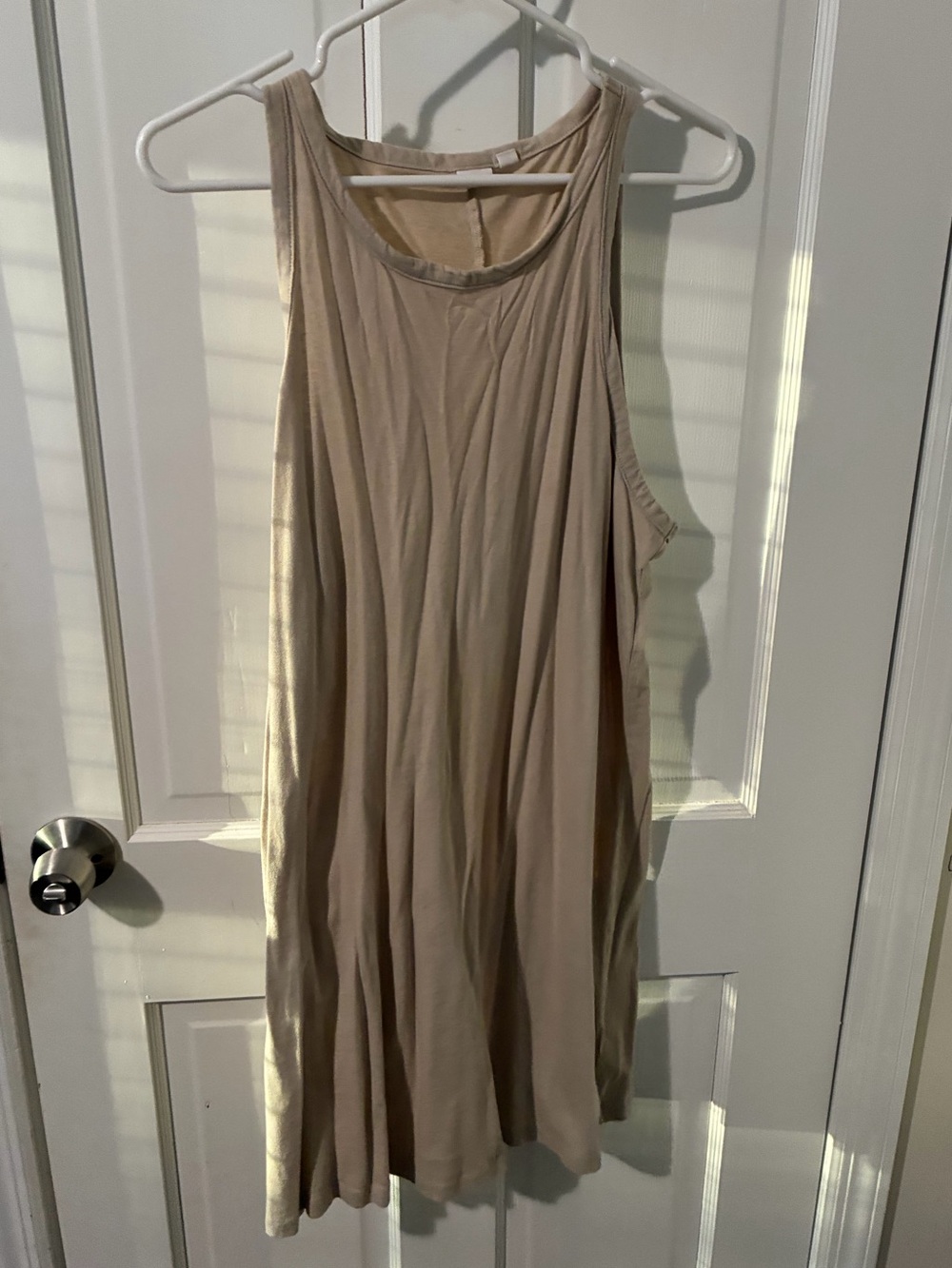Gap Women’s Sleeveless Mini Tank Dress in Stone